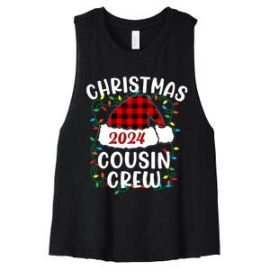 Cousin Crew Cousins Christmas 2024 Family Matching Pajamas Women's Racerback Cropped Tank