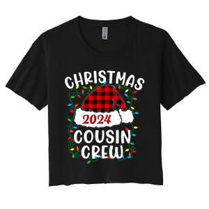 Cousin Crew Cousins Christmas 2024 Family Matching Pajamas Women's Crop Top Tee