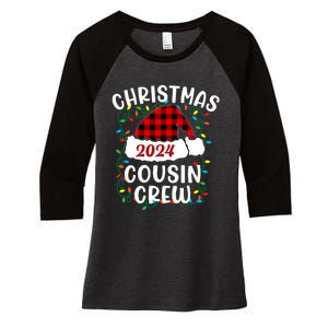 Cousin Crew Cousins Christmas 2024 Family Matching Pajamas Women's Tri-Blend 3/4-Sleeve Raglan Shirt