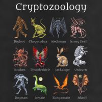 Cryptozoology Cryptid Creatures Fantasy Mythical Monsters 7 Panel Mesh Trucker Snapback Hat