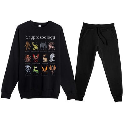 Cryptozoology Cryptid Creatures Fantasy Mythical Monsters Premium Crewneck Sweatsuit Set