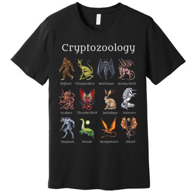 Cryptozoology Cryptid Creatures Fantasy Mythical Monsters Premium T-Shirt