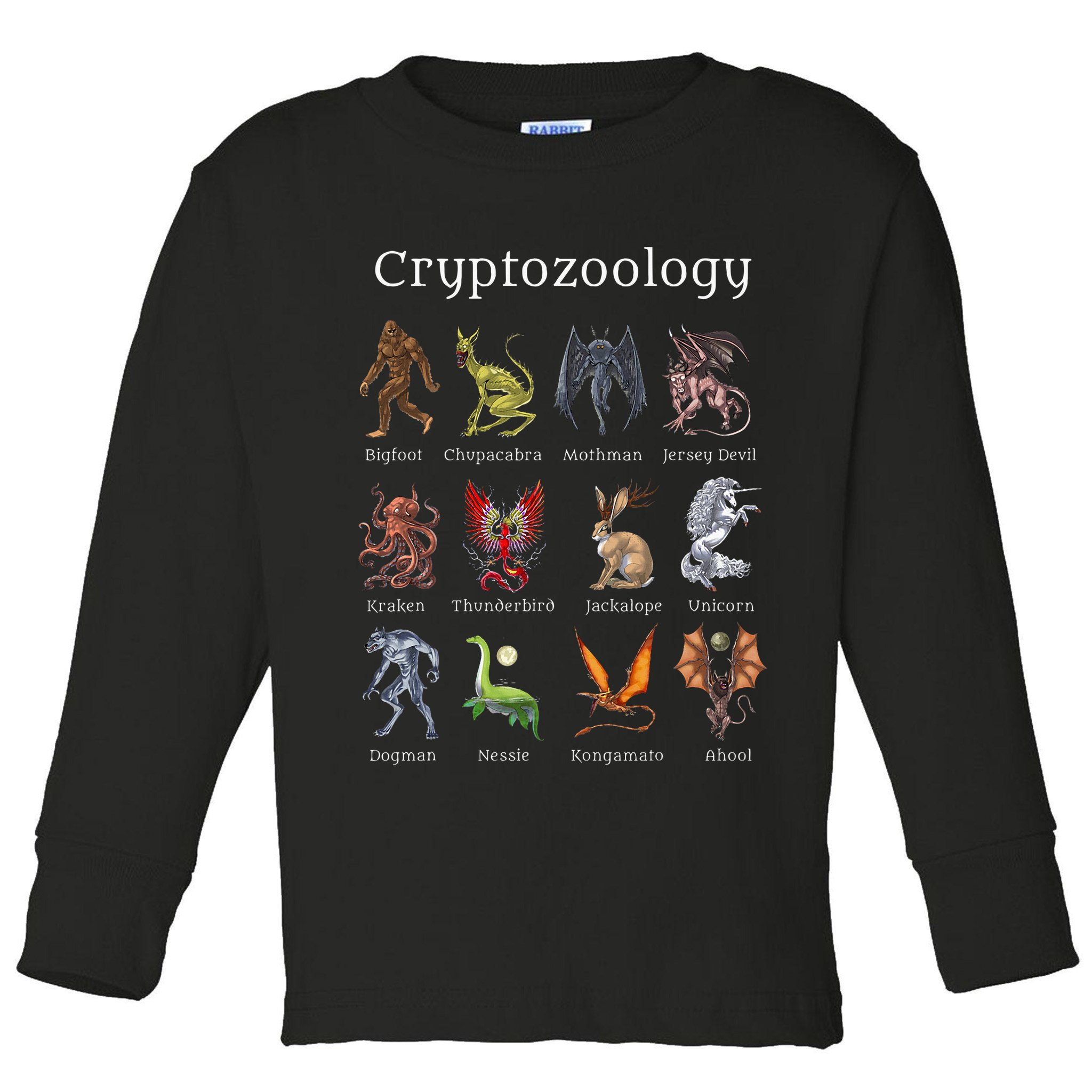 Cryptozoology Cryptid Creatures Fantasy Mythical Monsters Toddler Long Sleeve Shirt