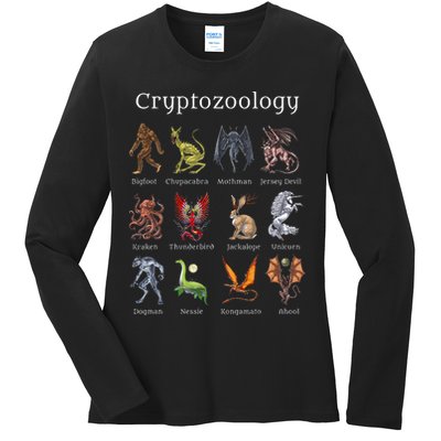 Cryptozoology Cryptid Creatures Fantasy Mythical Monsters Ladies Long Sleeve Shirt