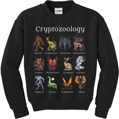Cryptozoology Cryptid Creatures Fantasy Mythical Monsters Kids Sweatshirt