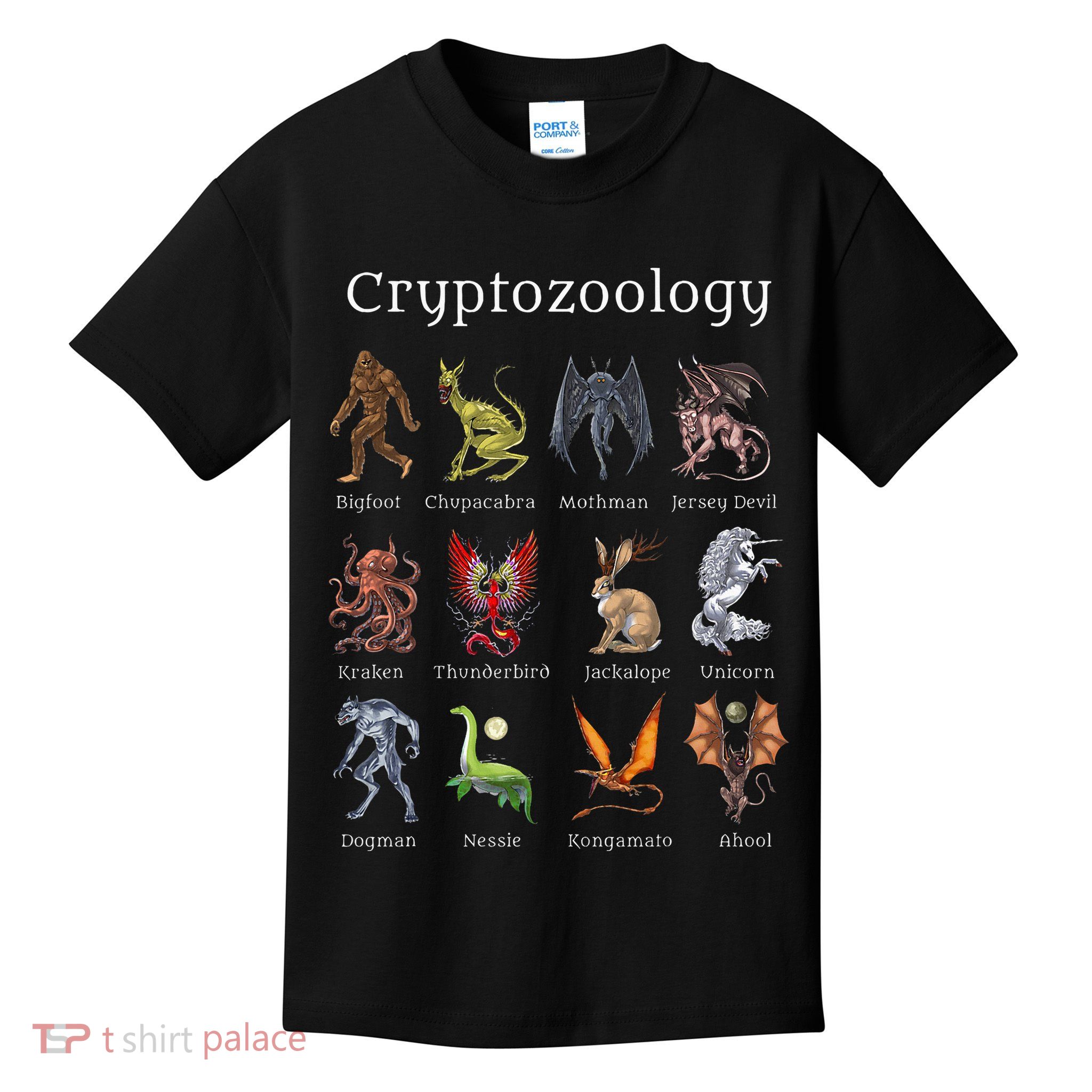 Cryptozoology Cryptid Creatures Fantasy Mythical Monsters Kids T-Shirt