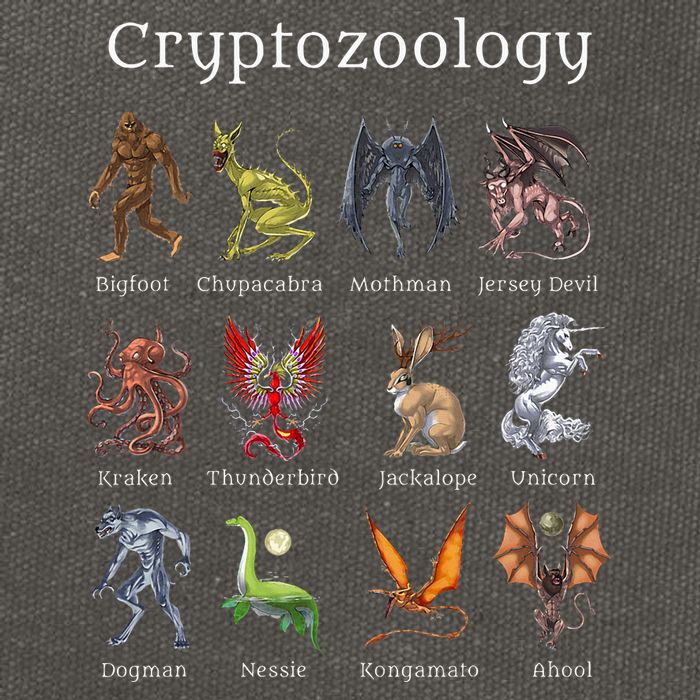 Cryptozoology Cryptid Creatures Fantasy Mythical Monsters Cotton Canvas Backpack