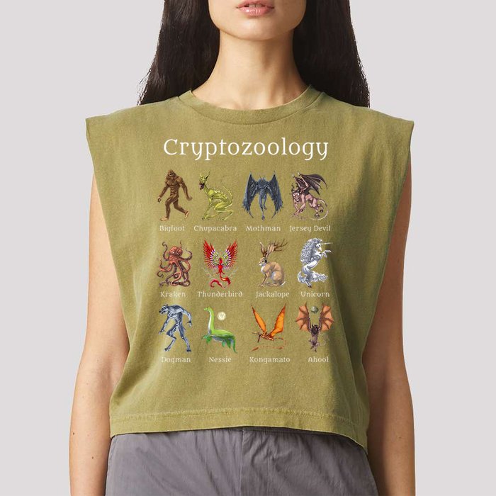 Cryptozoology Cryptid Creatures Fantasy Mythical Monsters Garment-Dyed Women's Muscle Tee