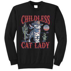 Cowboy Cat Childless Cat Lady For Kamala Election Voting Gift Sweatshirt