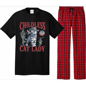 Cowboy Cat Childless Cat Lady For Kamala Election Voting Gift Pajama Set