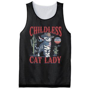 Cowboy Cat Childless Cat Lady For Kamala Election Voting Gift Mesh Reversible Basketball Jersey Tank