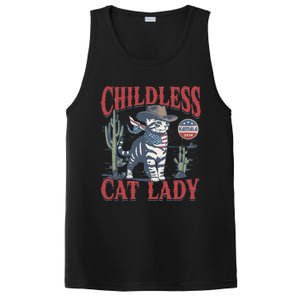 Cowboy Cat Childless Cat Lady For Kamala Election Voting Gift PosiCharge Competitor Tank