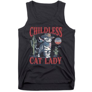 Cowboy Cat Childless Cat Lady For Kamala Election Voting Gift Tank Top