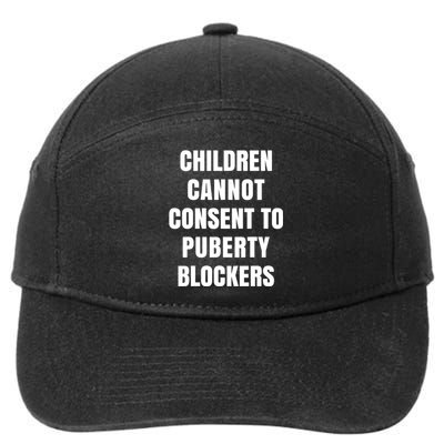 Children Cannot Consent To Puberty Blockers 7-Panel Snapback Hat