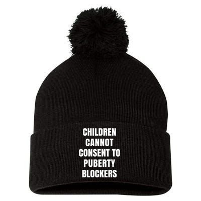 Children Cannot Consent To Puberty Blockers Pom Pom 12in Knit Beanie