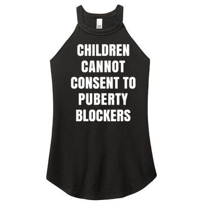 Children Cannot Consent To Puberty Blockers Women’s Perfect Tri Rocker Tank