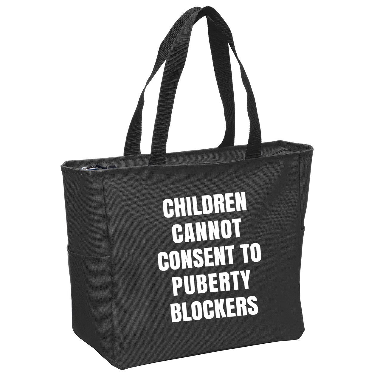Children Cannot Consent To Puberty Blockers Zip Tote Bag