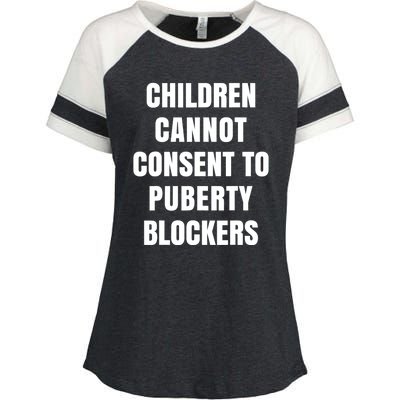 Children Cannot Consent To Puberty Blockers Enza Ladies Jersey Colorblock Tee