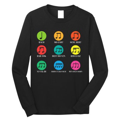 Classic Composers Classical Music Musical Notes Long Sleeve Shirt