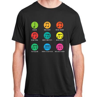 Classic Composers Classical Music Musical Notes Adult ChromaSoft Performance T-Shirt