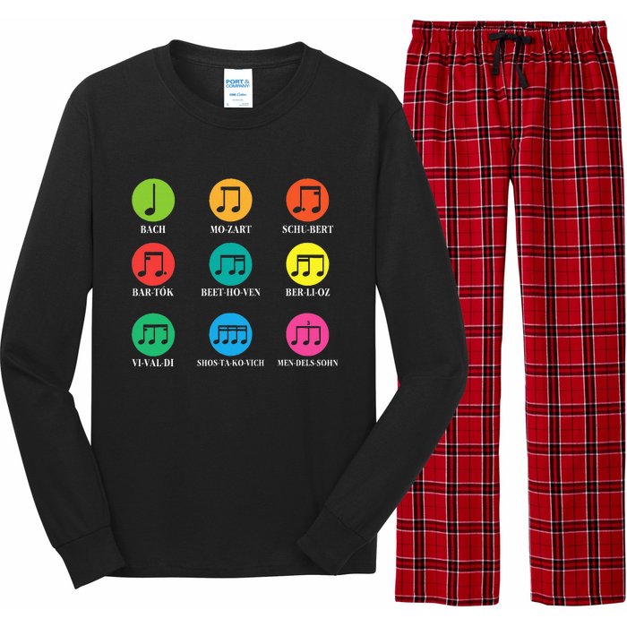 Classic Composers Classical Music Musical Notes Long Sleeve Pajama Set