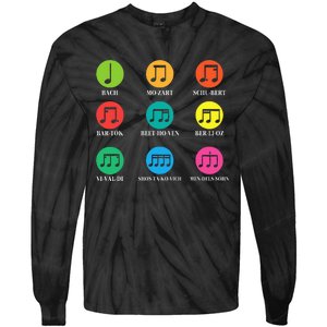 Classic Composers Classical Music Musical Notes Tie-Dye Long Sleeve Shirt