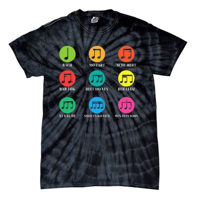 Classic Composers Classical Music Musical Notes Tie-Dye T-Shirt