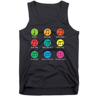 Classic Composers Classical Music Musical Notes Tank Top