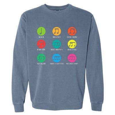 Classic Composers Classical Music Musical Notes Garment-Dyed Sweatshirt