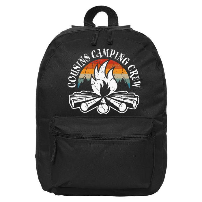 Cousin Camping Crew Retro Sunset With Pine Trees 16 in Basic Backpack