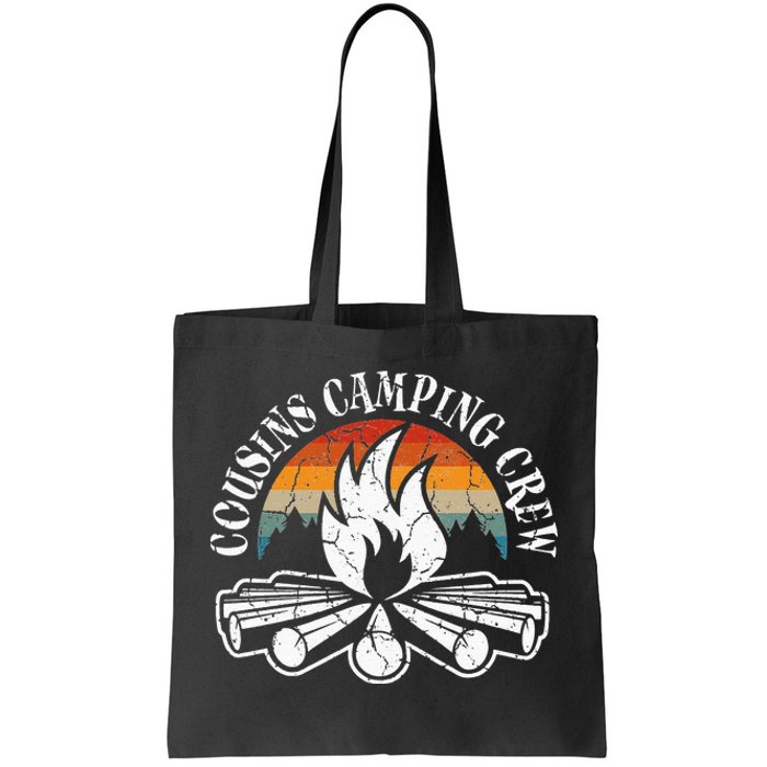 Cousin Camping Crew Retro Sunset With Pine Trees Tote Bag