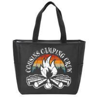 Cousin Camping Crew Retro Sunset With Pine Trees Zip Tote Bag