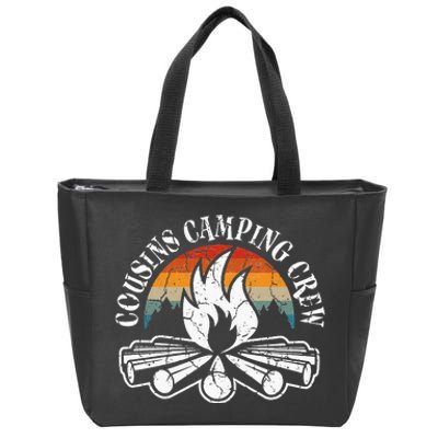 Cousin Camping Crew Retro Sunset With Pine Trees Zip Tote Bag