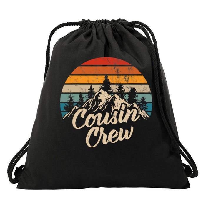 Cousin Crew Camping Outdoor Sunset Summer Camp Drawstring Bag