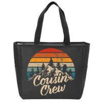 Cousin Crew Camping Outdoor Sunset Summer Camp Zip Tote Bag