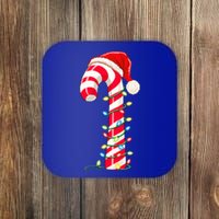 Christmas Candy Cane Santa Hat Xmas Light Coaster