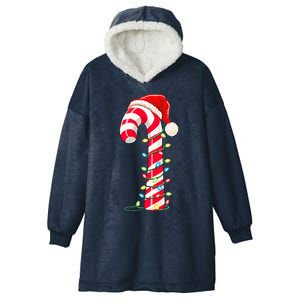 Christmas Candy Cane Santa Hat Xmas Light Hooded Wearable Blanket