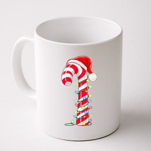 Christmas Candy Cane Santa Hat Xmas Light Coffee Mug