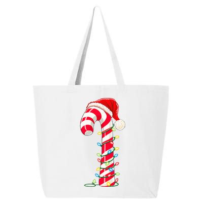 Christmas Candy Cane Santa Hat Xmas Light 25L Jumbo Tote