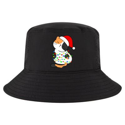 Calico Cat Christmas Tree Lights Santa Hat Funny Cat Lovers Funny Gift Cool Comfort Performance Bucket Hat