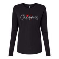 Cross Christmas Cute Xmas Pajama Christian Jesus Faith Womens Cotton Relaxed Long Sleeve T-Shirt