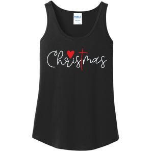 Cross Christmas Cute Xmas Pajama Christian Jesus Faith Ladies Essential Tank