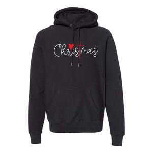 Cross Christmas Cute Xmas Pajama Christian Jesus Faith Premium Hoodie