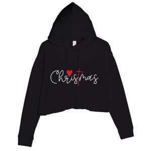 Cross Christmas Cute Xmas Pajama Christian Jesus Faith Crop Fleece Hoodie