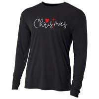 Cross Christmas Cute Xmas Pajama Christian Jesus Faith Cooling Performance Long Sleeve Crew