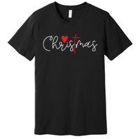 Cross Christmas Cute Xmas Pajama Christian Jesus Faith Premium T-Shirt