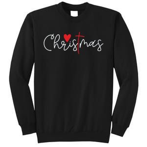 Cross Christmas Cute Xmas Pajama Christian Jesus Faith Tall Sweatshirt