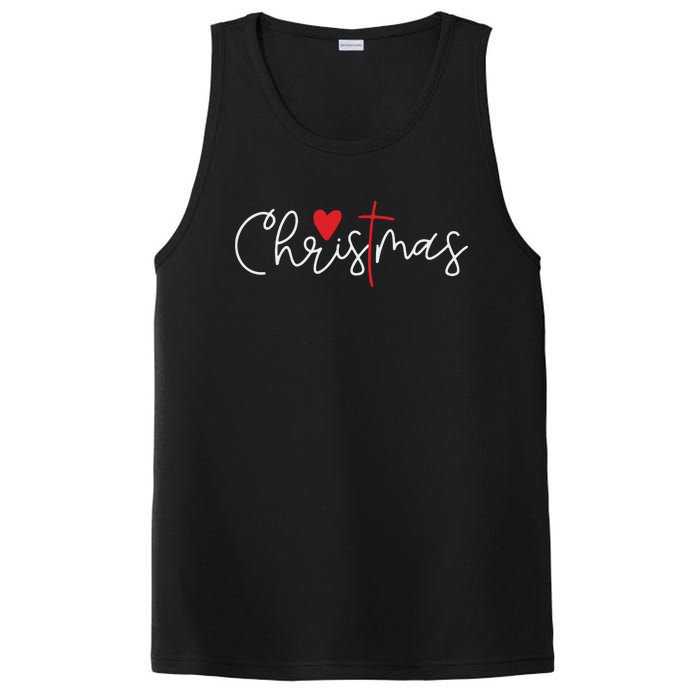 Cross Christmas Cute Xmas Pajama Christian Jesus Faith PosiCharge Competitor Tank