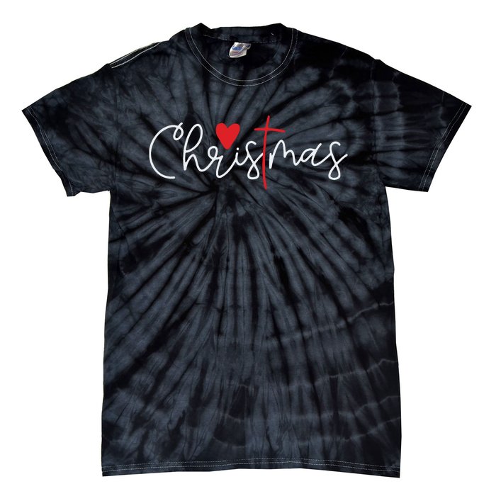 Cross Christmas Cute Xmas Pajama Christian Jesus Faith Tie-Dye T-Shirt