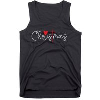 Cross Christmas Cute Xmas Pajama Christian Jesus Faith Tank Top